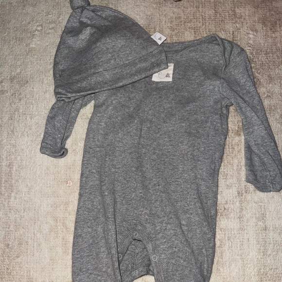 Burts Bees One Piece Jumsuit Pajamas With Hat - Picture 1 of 2